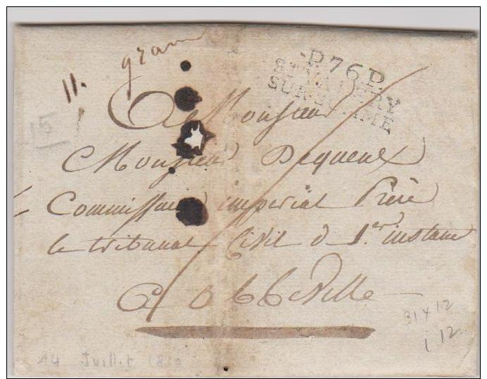 Lettre Du 14 Juillet 1810 De SAINT VALERY SUR SOMME. - 1801-1848: Précurseurs XIX
