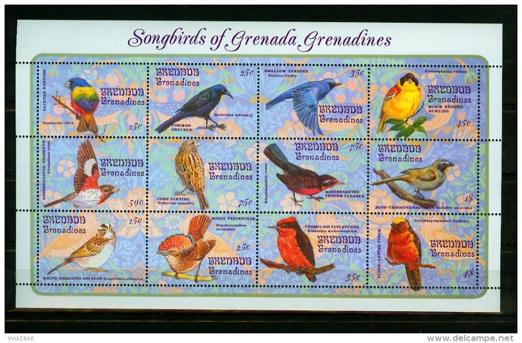 Grenada/Grenadines 1993,12V In  Sheetlet,birds,vogels,vögel,oiseaux,pajaros,uccelli,aves,MNH/Postfris(L2242) - Andere & Zonder Classificatie