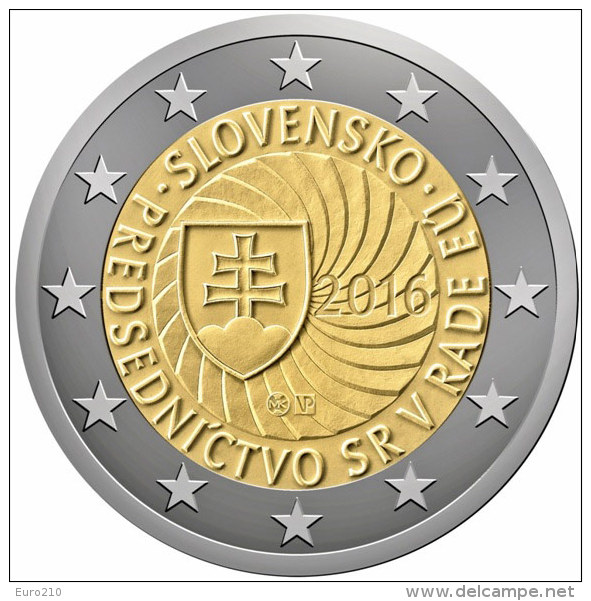 SLOVAKIA 2 EURO 2016 - EU Presidency - UNC Quality - In Stock - Slowakije