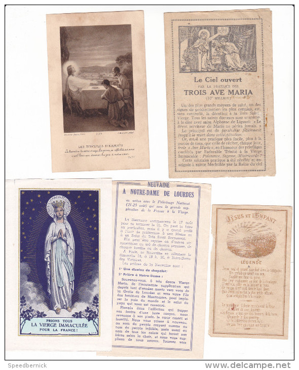 25591- Lot Huit 8 Images Pieuses -trois Ave Maria - Jesus Enfant - Diplome Admission Bonne-mart -priere Amende Honorable - Images Religieuses