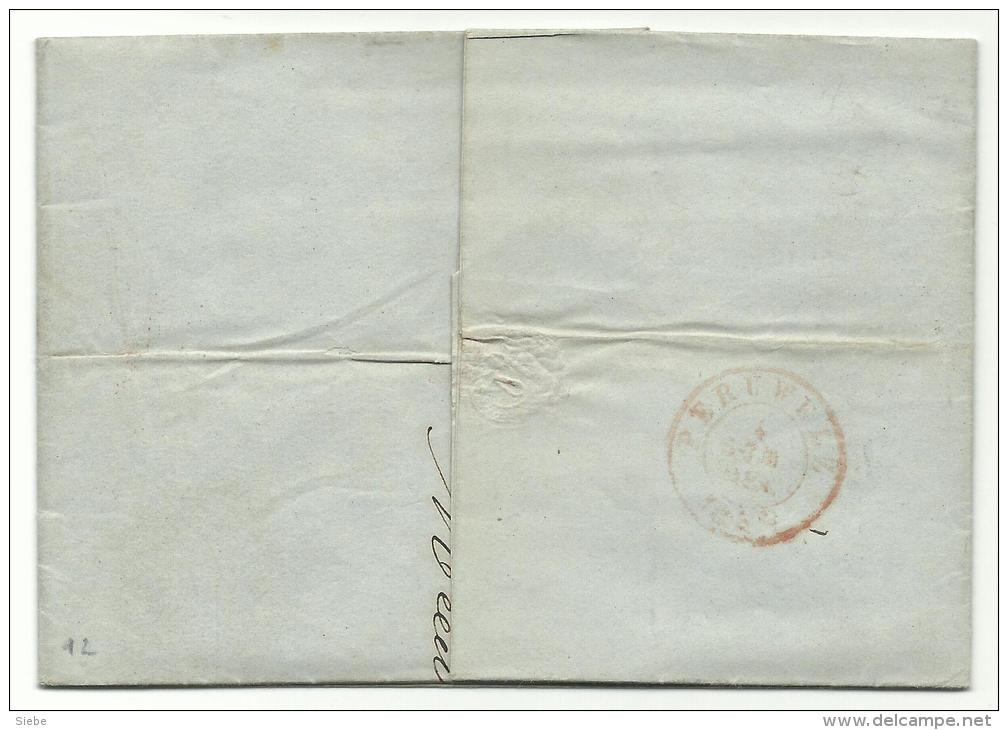 7 Op Brief - Anvers 5 DEC 1857 Naar Perulwez - 4 Boorden - Postmarks - Lines: Distributions