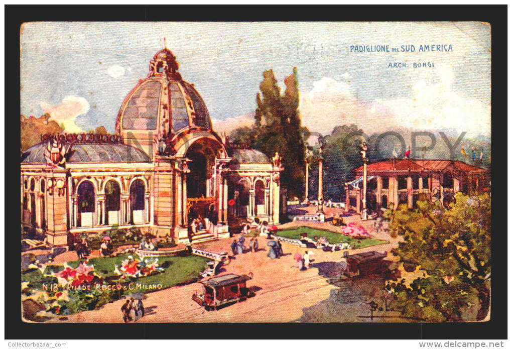 Cartolina Ufficiale Esposizione Di Milano 1906 Tram Vintage Original Ca1900 POSTCARD CPA AK (W4_2137) - Esposizioni