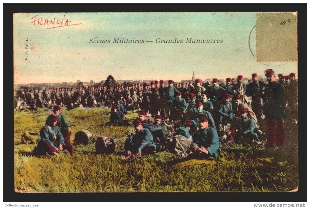 France Grandes Manoeuvres Military Vintage Original Ca1900 POSTCARD CPA AK (W4_2144) - Manovre