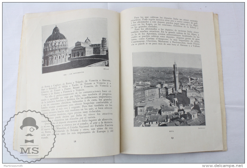 Old 1950's Italy Tourism Brochure - Edited By The Italian National Tourism Board - Spanish Edition - Cuadernillos Turísticos