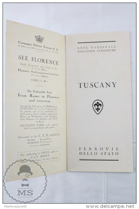 1950's Italy , Tuscany Tourism Brochure  - Edited By The Italian National Tourism Board - English Edition - Cuadernillos Turísticos