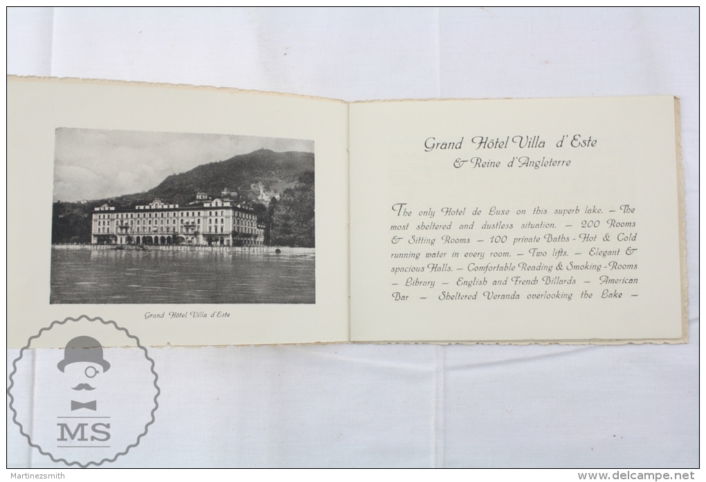 1930's Grand Hotel Villa D'Este &amp; Reine D'Angleterre - Cernobbio - Lake Of Como Italy - Tourism Brochure With Map - Cuadernillos Turísticos