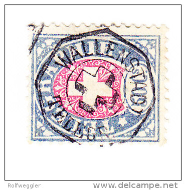 Heimat SG WALLENSTADT TELEGR. Vollstempel Auf Telegraphen Marken 50C. 1881 - Télégraphe