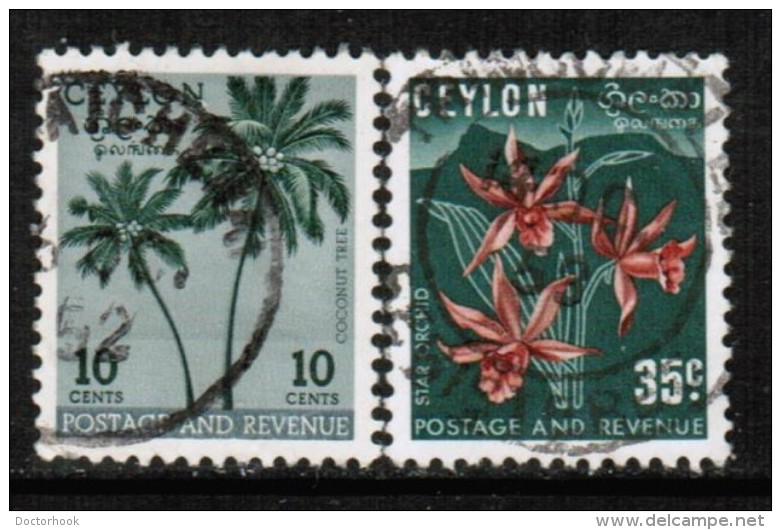 CEYLON  Scott # 313-4 VF USED - Sri Lanka (Ceylon) (1948-...)