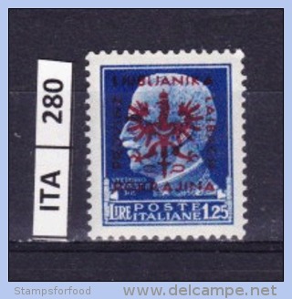 ITALIA, OCCUPAZIONE TEDESCA DI LUBIANA 1944, Imperiale L 1,25 Soprast. Nuovo - Occup. Tedesca: Lubiana