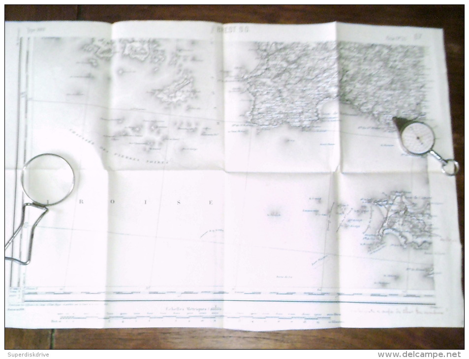 BREST  .S .O.  Carte Topographique De 1895 N° 57/3 - Cartes Topographiques