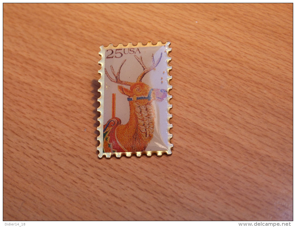 PIN´S   TIMBRE ANIMAUX CERF USA. - Animals