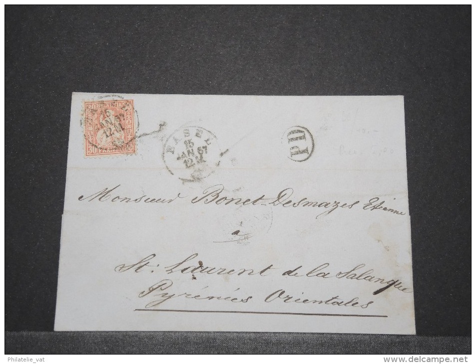 SUISSE - Env Pour La France - Janv 1857 - A Voir - P17179 - Lettres & Documents