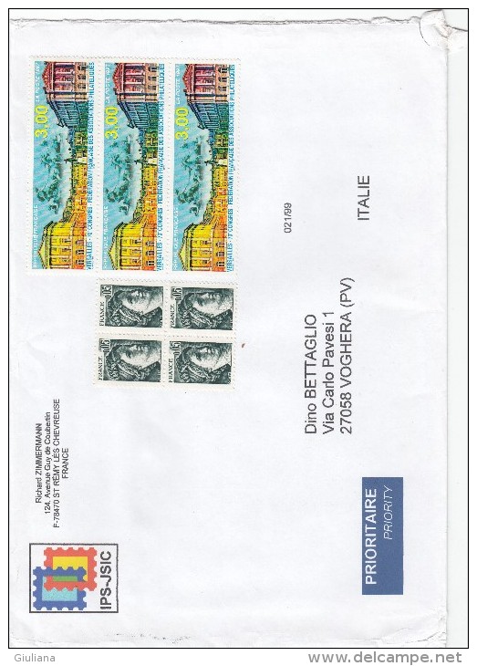 Francia 2010    - Lettera. .   X L´Italia Affrancata Con 7 Stamps - Covers & Documents