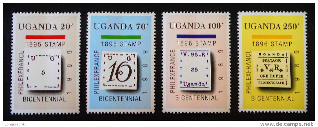 "PHILEXFRANCE'89" - EXPO PHILATELIQUE 1989 - NEUFS ** - YT 559/62 - MI 658/61 - Ouganda (1962-...)