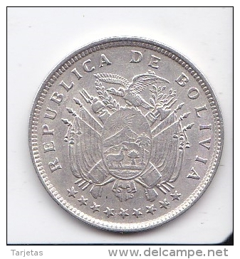 MONEDA DE PLATA DE BOLIVIA DE 20 CENTAVOS DEL AÑO 1909  (COIN) SILVER,ARGENT. - Bolivia