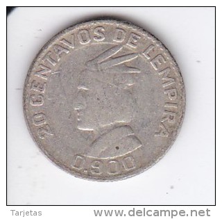 MONEDA DE PLATA DE HONDURAS DE 20 CENTAVOS DEL AÑO 1952  (COIN) SILVER,ARGENT. - Honduras