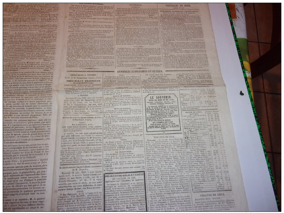 La Gazette De Flandre Et D'Artois. Journal Des Intérêts Communaux. Lundi 27 Et Mardi 28 Mai 1850. - 1850 - 1899