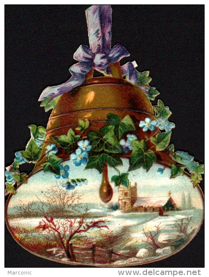 Découpis -  CLOCHE Avec Paysage, Lierre, Myosotis - Motif 'Pâques'