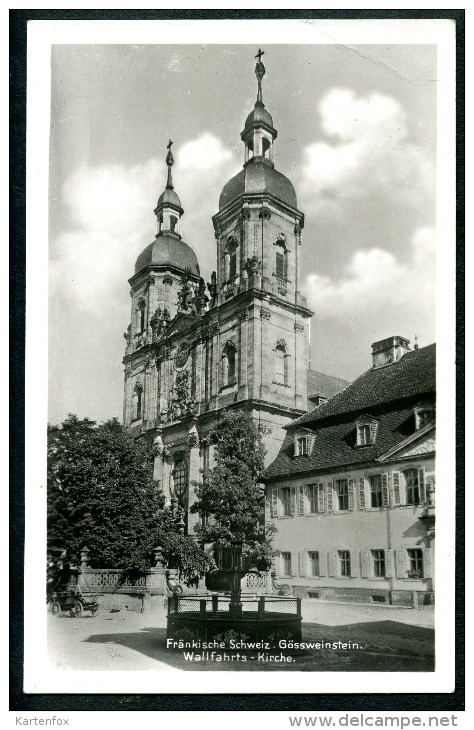 Gössweinstein, Fränkische Schweiz, Wallfahrts - Kirche, Feldpost, 15.3.1943 - Forchheim
