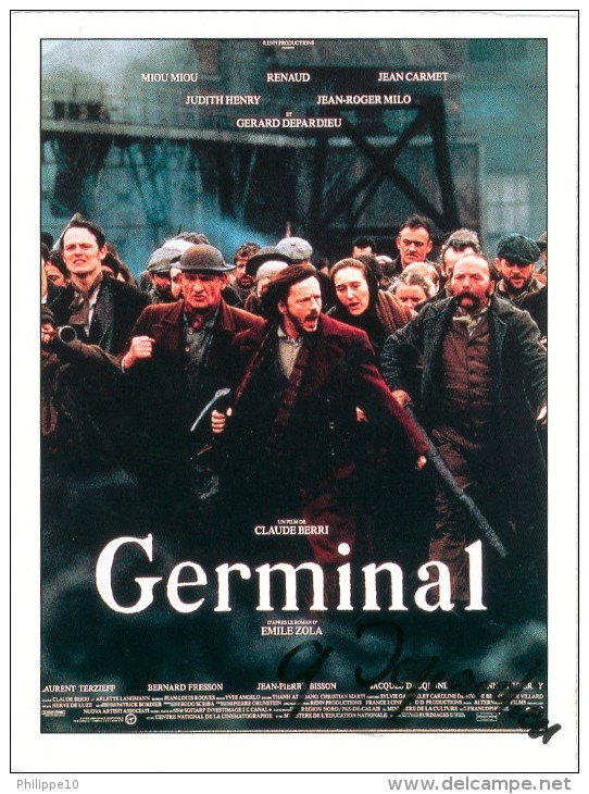 AUTOGRAPHE Gérard DEPARDIEU SUR FICHE DU FILM "GERMINAL" (Magazine Première) - Other & Unclassified