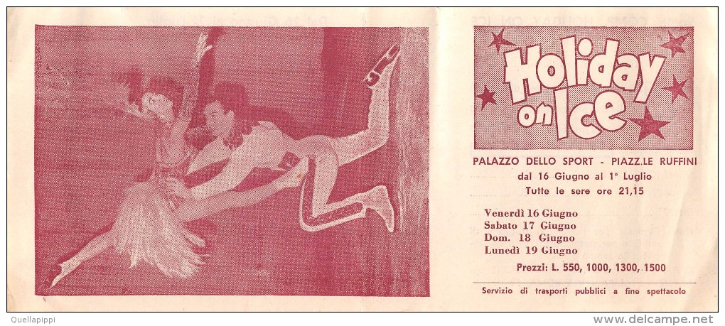 03984 "HOLIDAY ON ICE 1961 - PALAZZO DELLO SPORT - P.LE RUFFINI "  BUONO DI RIDUZIONE PER ACQUISTO BIGLIETTI INGRESSO - Biglietti D'ingresso