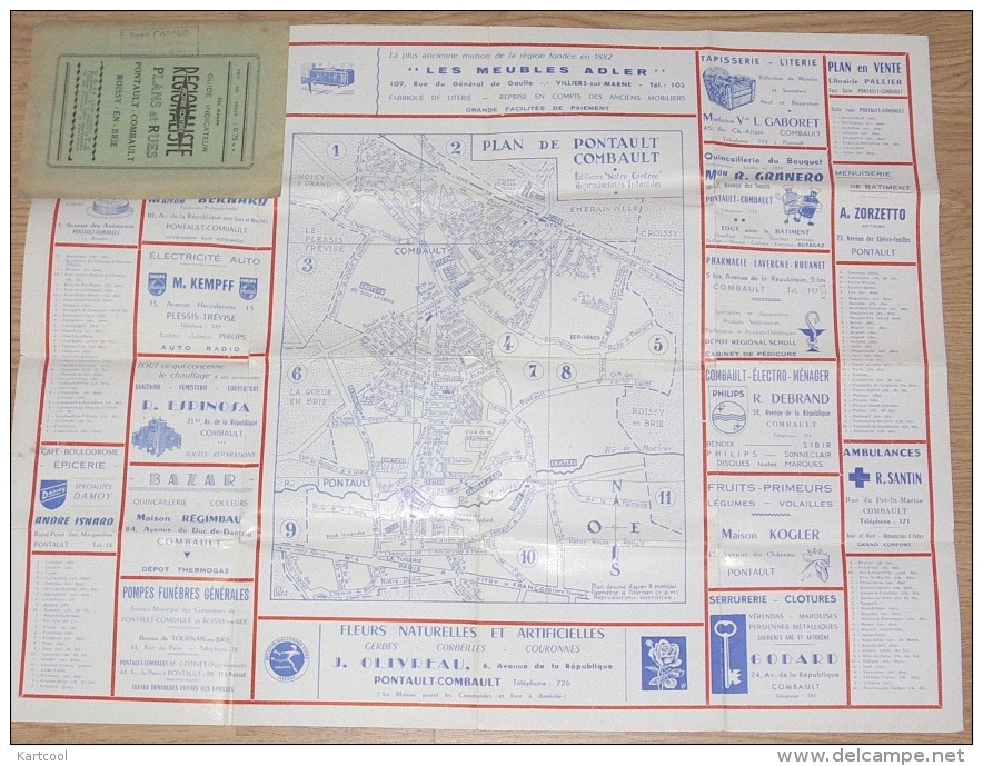 Map Carte Plan Des Rues De Roissy En Brie Et Pontault Combault Seine Et Marne - Guide Indicateur Notre Contrée - Cartes Géographiques