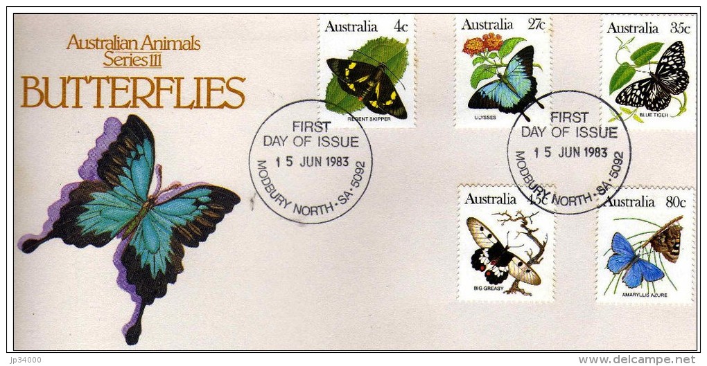 AUSTRALIE Papillons,papillon, Mariposas, Butterflies. FDC,  Enveloppe 1er Jour. (2) - Papillons