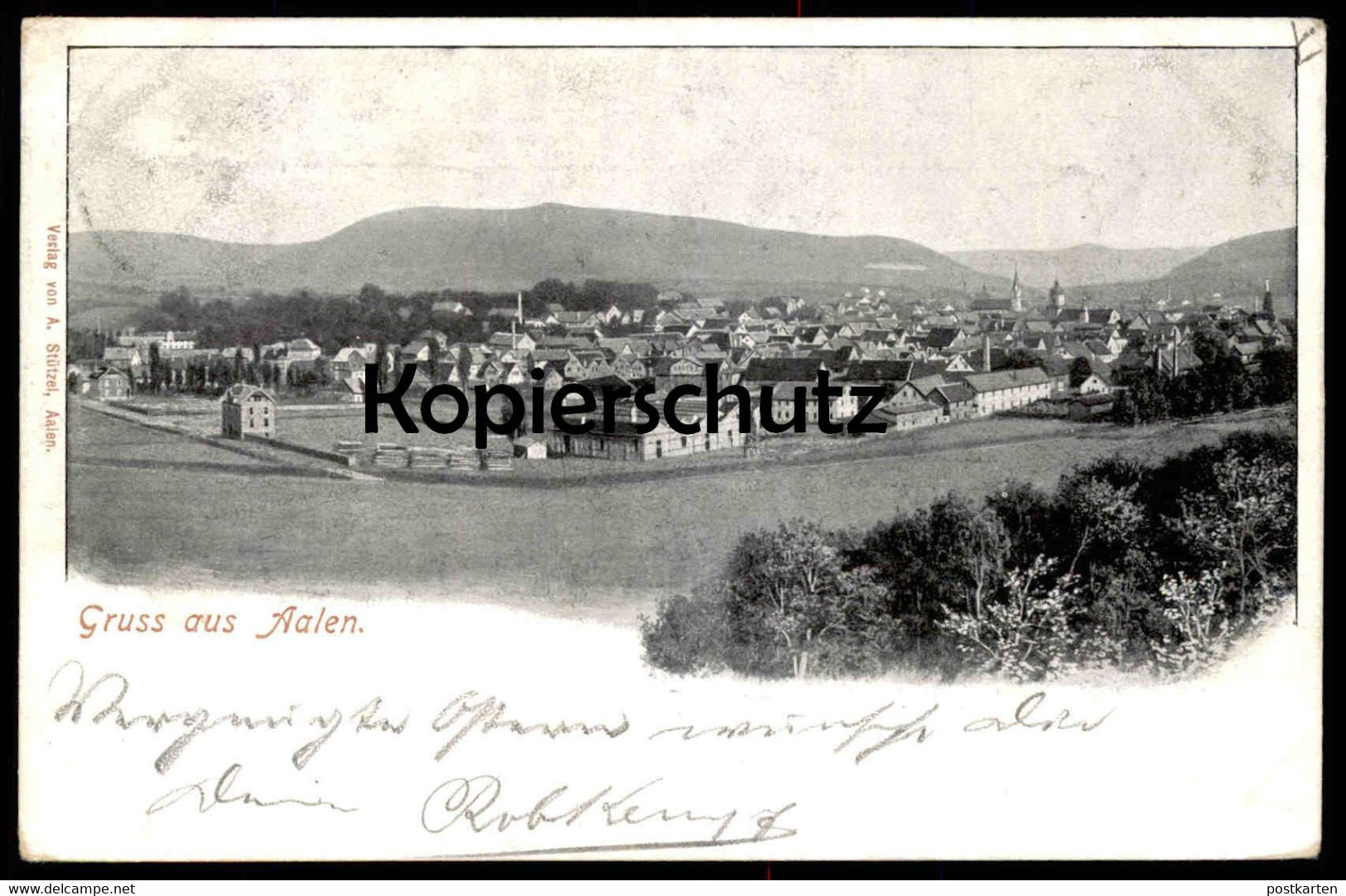 ALTE POSTKARTE GRUSS AUS AALEN GESAMTANSICHT TOTALANSICHT TOTAL PANORAMA Cpa Postcard AK Ansichtskarte - Aalen