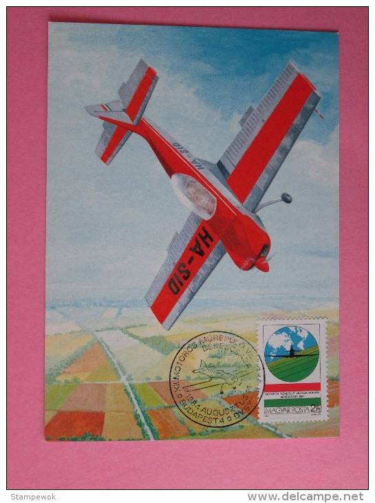 1984 Hungary - Aerobatic Championships - FDC Maxicard (Aviation)(Flag)(Map) - FDC