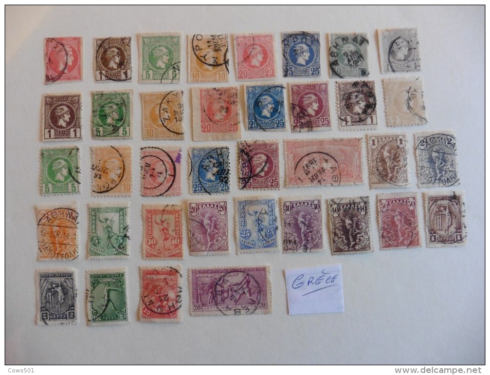 Grèce ;37 Timbres   Oblitérés - Collections