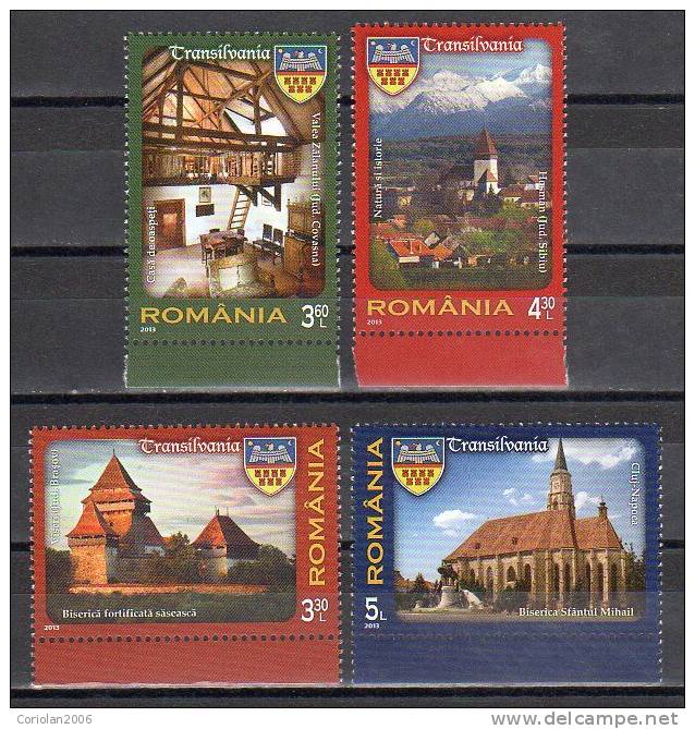 Romania 2013 / Discover Transylvania / Cluj, Viscri, Valea Zalanului, Hosman / 4 Val. - Unused Stamps