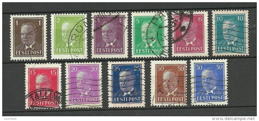 ESTLAND Estonia Estonie 1936-1939 Präsident Konstantin Päts 11 Different Nominals O - Estonie