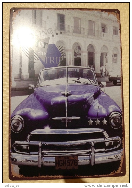 CHEVROLET CUBA AUTOMOBILE - TIN SIGNS - Plaque Métallique Publicitaire Décorative - Plaques En Tôle (après 1960)