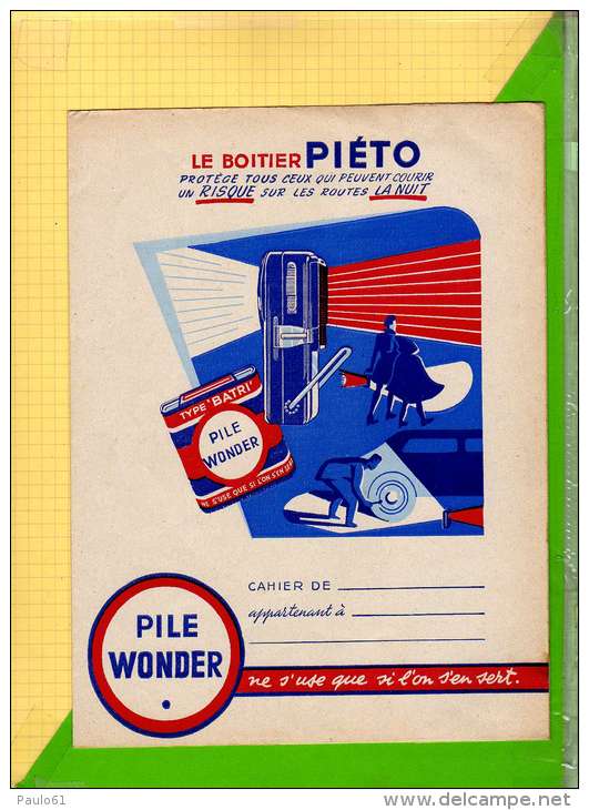 Protege Cahier  : Le Boitier PIETO  Pile WONDER - Protège-cahiers