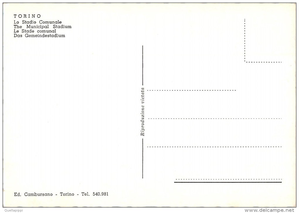 03991 "TORINO - STADIO COMUNALE" CART.  NON SPED. - Stades & Structures Sportives