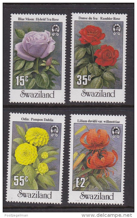 SWAZILAND, 1987, Mint Never  Hinged Stamps, Garden Flowers, 532-535, #6783 - Swaziland (1968-...)