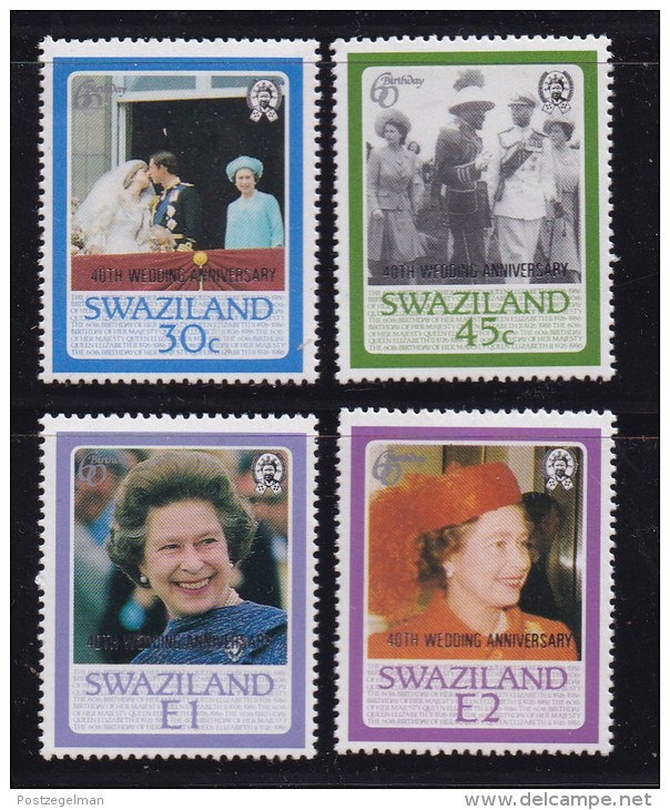 SWAZILAND, 1987, Mint Never  Hinged Stamps, Royal Ruby Wedding, 536-539, #6784 - Swaziland (1968-...)