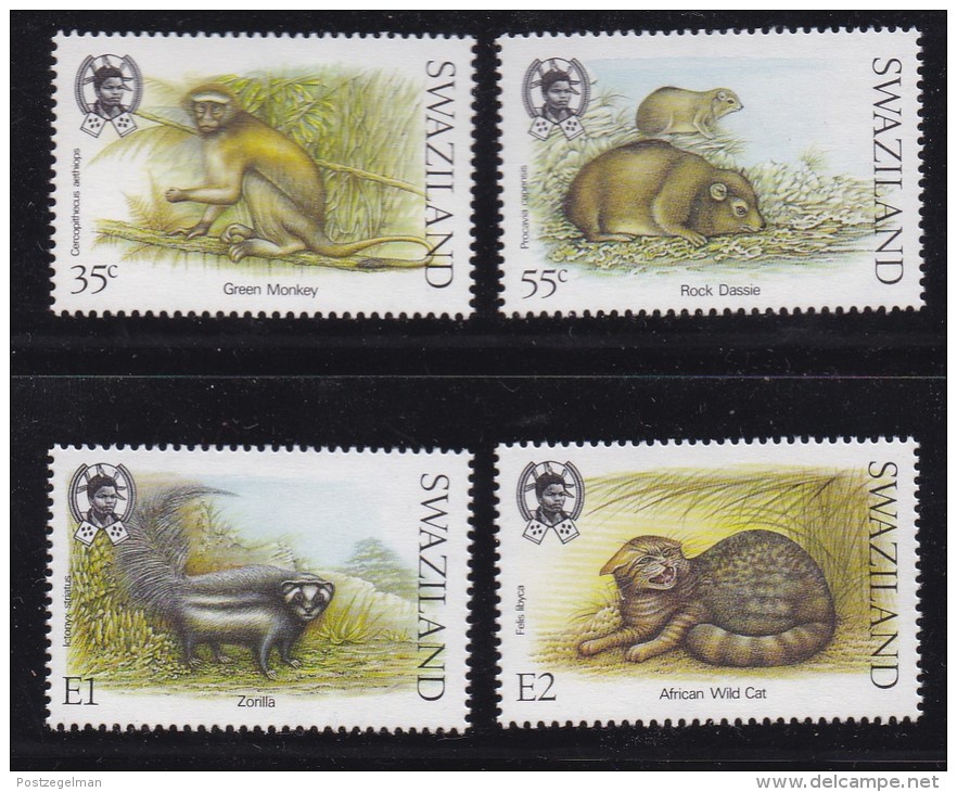 SWAZILAND, 1989, Mint Never  Hinged Stamps, Small Mammals, 548-551, #6787 - Swaziland (1968-...)