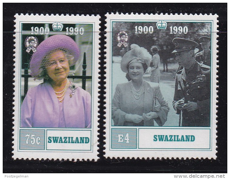 SWAZILAND, 1990, Mint Never  Hinged Stamps, 90 Years Queen Mother, 569-570, #6792 - Swaziland (1968-...)