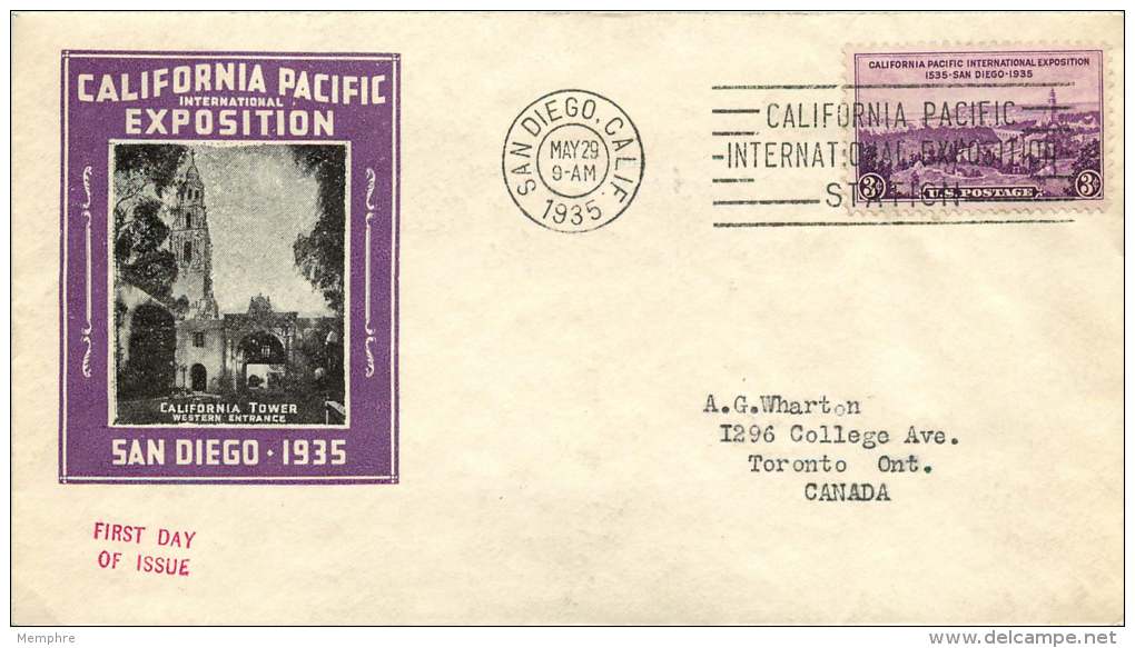 1935  California Pacific Exposition   Sc 773  San Diego CA Cancel - 1851-1940
