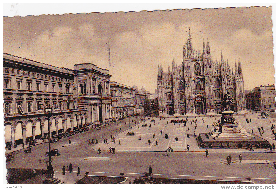 Italy 1949 Used Postcard, Milano Piazza Duomo - Stamped Stationery