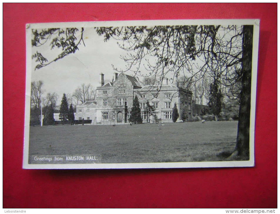 CPA PHOTO  ANGLETERRE   GREETINGS FROM KNUSTON HALL     VOYAGEE - Northamptonshire