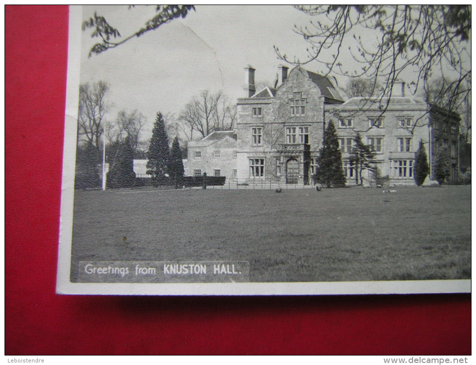 CPA PHOTO  ANGLETERRE   GREETINGS FROM KNUSTON HALL     VOYAGEE - Northamptonshire