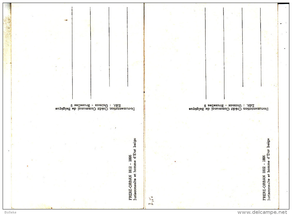 Credit Communal - Belgique - 2 Cartes Maximum De 1960 - Frère Orban - 1951-1960