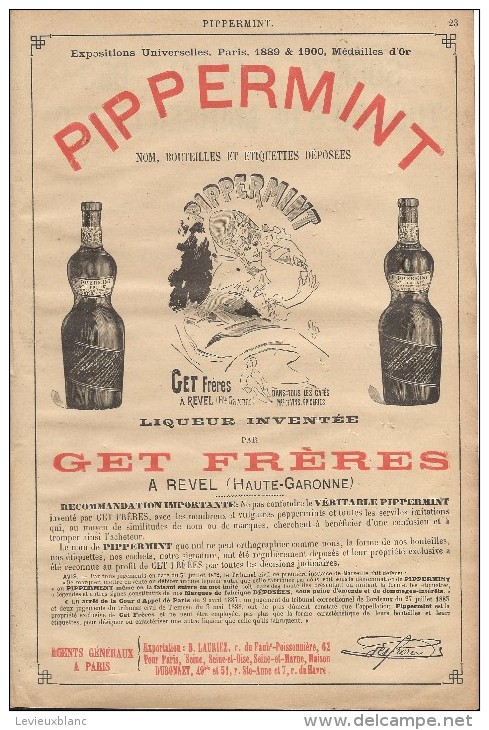 Pippermint/Get Fréres/REVEL / Haute Garonne/Encart Publicitaire/Annuaire Didot-Bottin/1905     ILL68 - Alimentaire