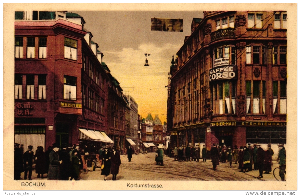 Bochum, Kortumstrasse Mit Steh-Bier Halle Und Geschäften, 1935 - Bochum