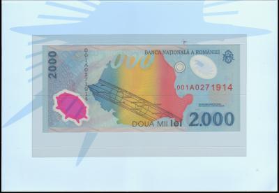 Romania #111b, 2.000 Lei, 1999, UNC / NEUF In Folder - Rumänien