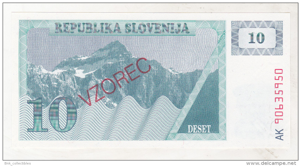 Slovenia 10 Tolarjev 1990 Unc , Specimen , Pick 4s1 - Slovenia