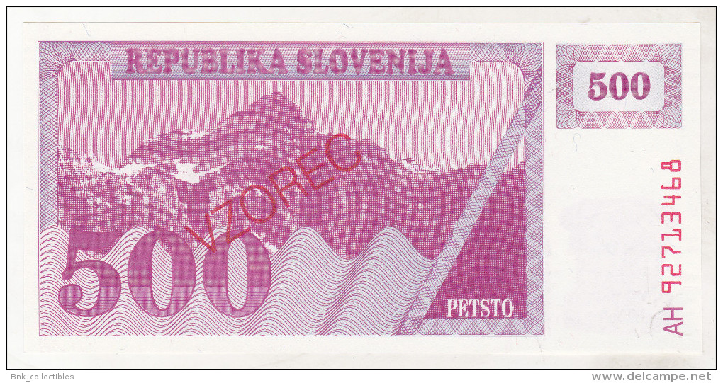 Slovenia 500 Tolarjev Unc , Specimen , Pick 8s1 - Slovénie