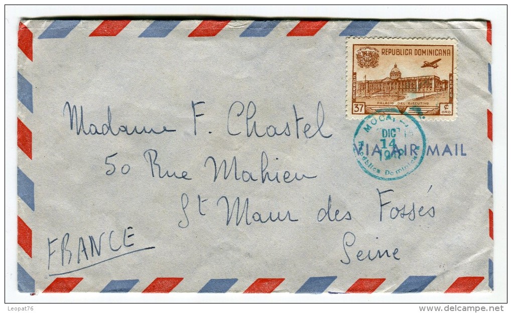 République Dominicaine - Enveloppe De Moca Pour La France En 1948  Réf. 644 - Dominican Republic